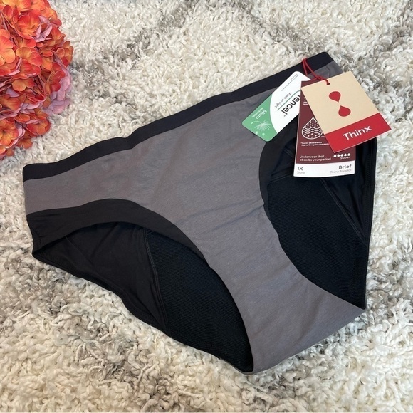 Thinx Cotton Modal Briefs Super Absorbency 1X in Slate Grey - Picture 4 of 9